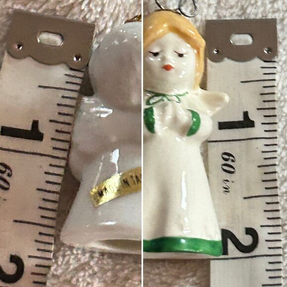 8 Vintage Assorted Porcelain Christmas Angel Ornaments Goebel Tiny Trims - Picture 10 of 10